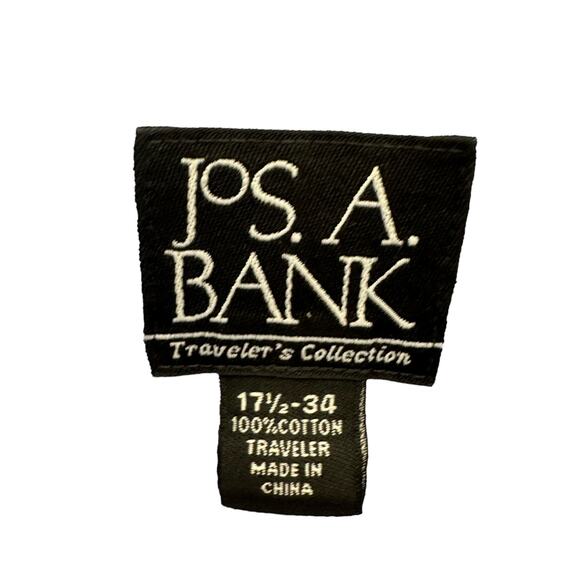 Jos. A. Bank Blue Long Sleeve Dress Shirt Traveler's Collection 17.5  34 - Picture 3 of 5